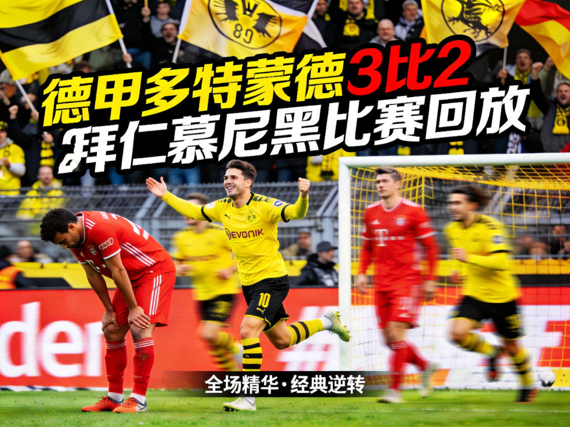 德甲多特蒙德3比2拜仁慕尼黑比赛回放封面